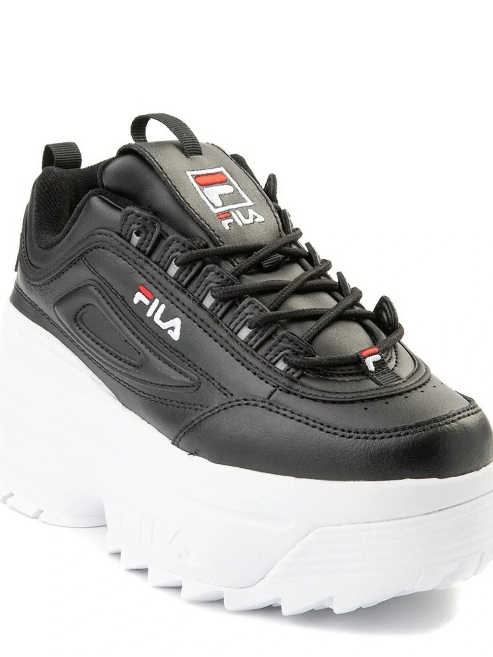 NEW Fila Disruptor 2 Wedge Platform Shoe Sneaker Chunky Black White 8.5